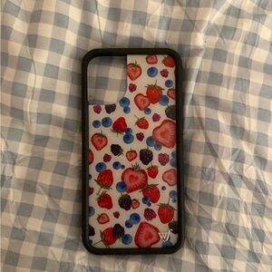 Wildflower Fruit Pattern IPhone 16 Plus Case - Black Frame